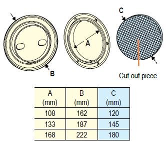 Waterdicht rond luikje met opbergzak 