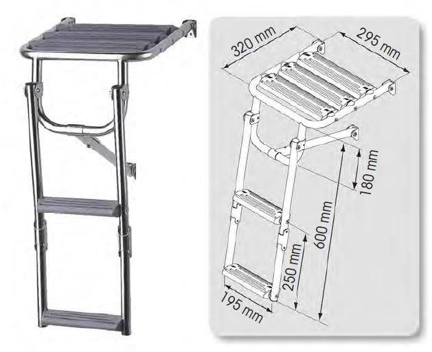 Zwemplatform met rvs zwemtrap