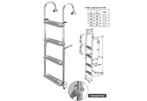 Opklapbare RVS zwemtrap met 180gr. ophanging