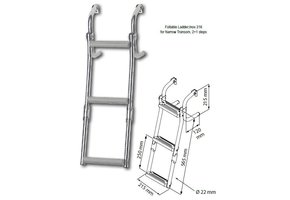 Opklapbare smalle RVS zwemtrap