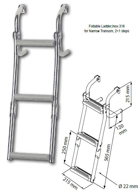 Opklapbare smalle RVS zwemtrap