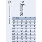 Spanschroef wantspanner met gaffel en terminal RVS