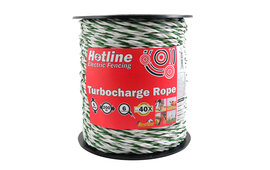 Hotline Electric Fence Rope - 6mm x 200m - Green & White