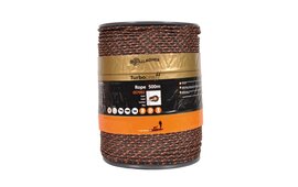 Gallagher TurboLine Braided Rope 500 m - 8 Stainless Steel and 3 Copper Conductors - Terra Colour