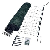 Gallagher Electric Poultry Net 50m x 112cm - 15 Double Pin Posts - Green Netting