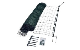 Gallagher Electric Poultry Net 50m x 112cm - 15 Double Pin Posts - Green Netting