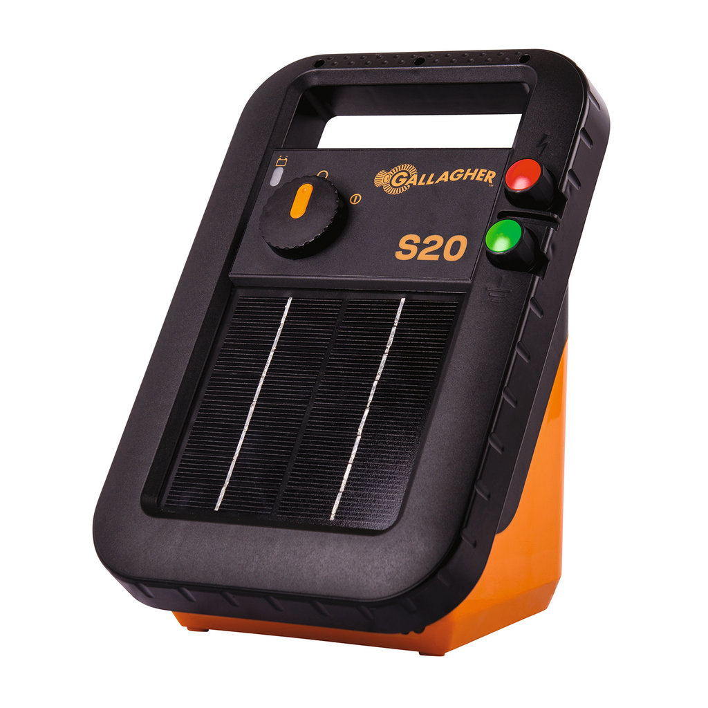 Gallagher S20 Solar Powered Energiser/Charger + Battery (6V) Electric