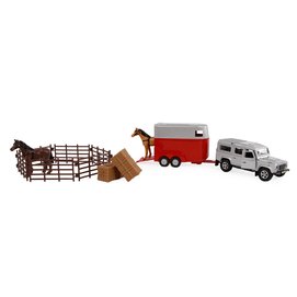 Kids Globe Kidsglobe Land Rover with horsetrailer and accessoiries
