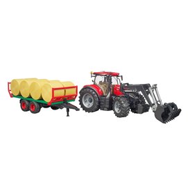 Bruder Bruder Case IH Optum 300 CVX with frontloader, bale transport trailer