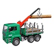 Bruder MAN TGA Timber truck with loading crane and 3 trunks  1:16