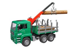 Bruder MAN TGA Timber truck with loading crane and 3 trunks  1:16