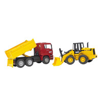 Bruder Constr. truck and articulated road loader FR 130  1:16