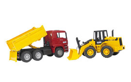 Bruder Constr. truck and articulated road loader FR 130  1:16