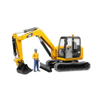 Bruder CAT Mini Excavator with Contruction Worker  1:16