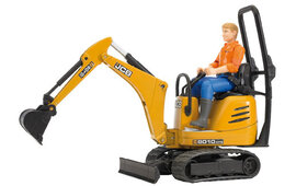 Bruder JCB micro excavator 8010 CTS+construction worker 1:16