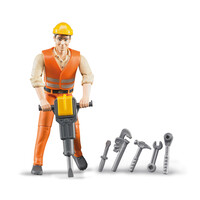 Bruder Construction worker with accessories 1:16