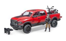 Bruder RAM 2500 Power wagon, Scrambler Ducati Desert Sled and driver 1:16