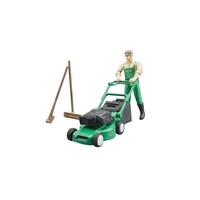 Bruder Gardener with lawn mower and equipment