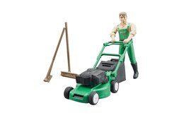 Bruder Gardener with Lawn Mower & Gardening Tools 1:16