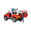 Bruder Land Rover Defender fire department vehicle and fireman 1:16