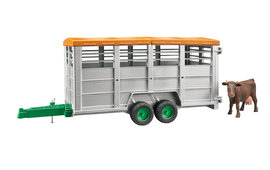 Bruder Livestock trailer with 1 cow 1:16