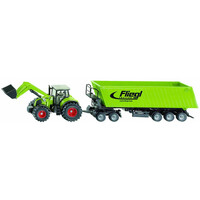 Siku Claas Toy Tractor with Frontloader, Dolly and Tipping Trailer 1:50