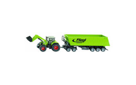 Siku Claas Toy Tractor with Frontloader, Dolly and Tipping Trailer 1:50