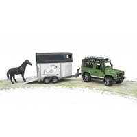 Bruder Land Rover Defender, horse trailer, 1 horse 1:16