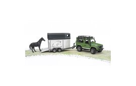 Bruder Land Rover Defender, horse trailer, 1 horse 1:16