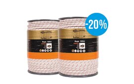 2x 500m Duopack Gallagher TurboLine - Braided Rope - White