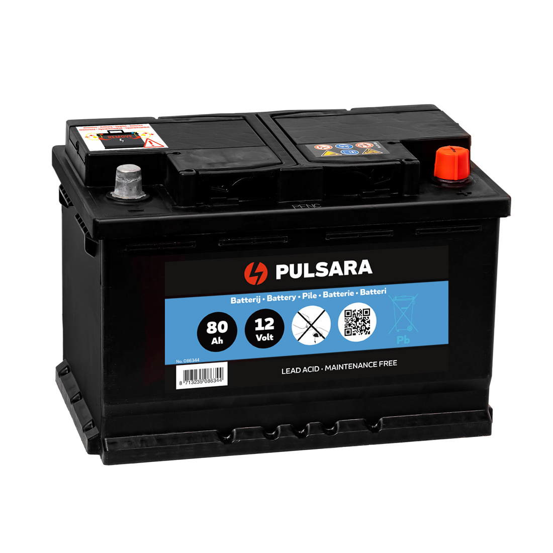 Pulsara Electric Fence Battery Pro 12V/80Ah