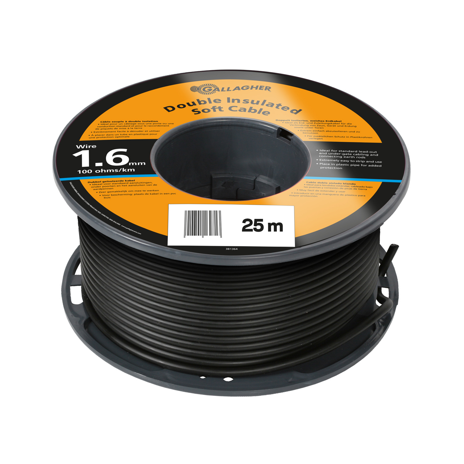 Fil Electrique 2 5 Mm2 100 M Gallagher Lead Out Cable 1,6 mm | 25 m – 100 Ohm/km