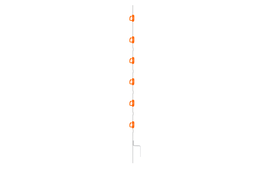 10x Multi Wire Post- 5 ft / 1.5 m - incl. 6 Insulators - White