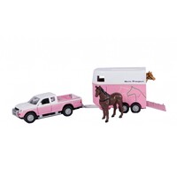 Kidsglobe Mitsubishi L 200 with horsetrailer and horses