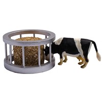Kidsglobe Cattle feeder set with bale and cow 1:32