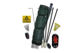 Hotline 50m Poultry Netting Kit - Mains/Battery- Green Netting (Complete Fencing Bundle)