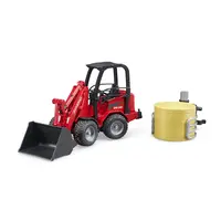 Bruder Schäffer 2034 with Bale Gripper and 1 Round Bale 1:16