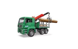 Bruder MAN TGA Timber Lorry / Truck with Loading Crane and 3 Trunks  1:16