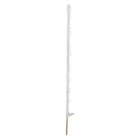 10x Hotline Pasture Fence Posts  3 ft 5 in / 105 cm  - White - with Footstep