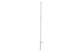 10x Hotline Pasture Fence Posts  3ft 5in / 105cm  - White - with Footstep