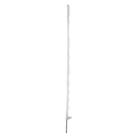 10x Hotline Pasture Fence Posts 4ft 6in / 136cm  - White - with Footstep