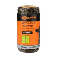 Gallagher Vidoflex 3 PowerLine Polywire 100 m - 6 Stainless Steel Conductors - Terra