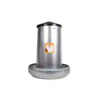 Outdoor Chicken Feeder - Galvanised Steel - 40L for up to 25 Chickens