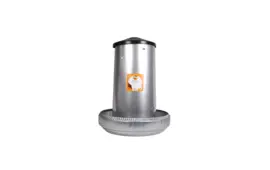 Outdoor Chicken Feeder - Galvanised Steel - 40L for up to 25 Chickens