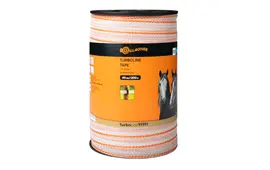 Gallagher TurboLine Tape 40mm x 200m - 11 Stainless Steel Conductors - White/Orange
