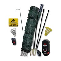 Hotline 25m Poultry Netting Kit - Mains/Battery- Green Netting (Complete Fencing Bundle)