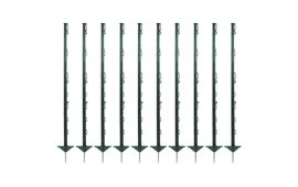 10x Pulsara Mobile Fencing Post Pro 3ft 5in / 1.05m - 10 Wire/Tape Loops - Green