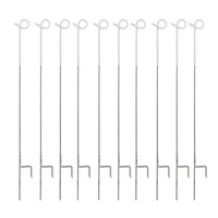 10x Strainrite Gold foot Top Pigtail Metal Post 3ft 5in / 104cm - 7mm Diameter - White