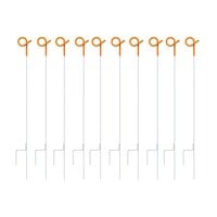 10x Gallagher Spring Coated Steel Pigtail Post 3ft 3in / 1m- Orange/White