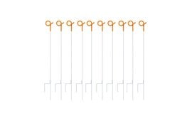 10x Gallagher Spring Coated Steel Pigtail Post 3ft 3in / 1m- Orange/White